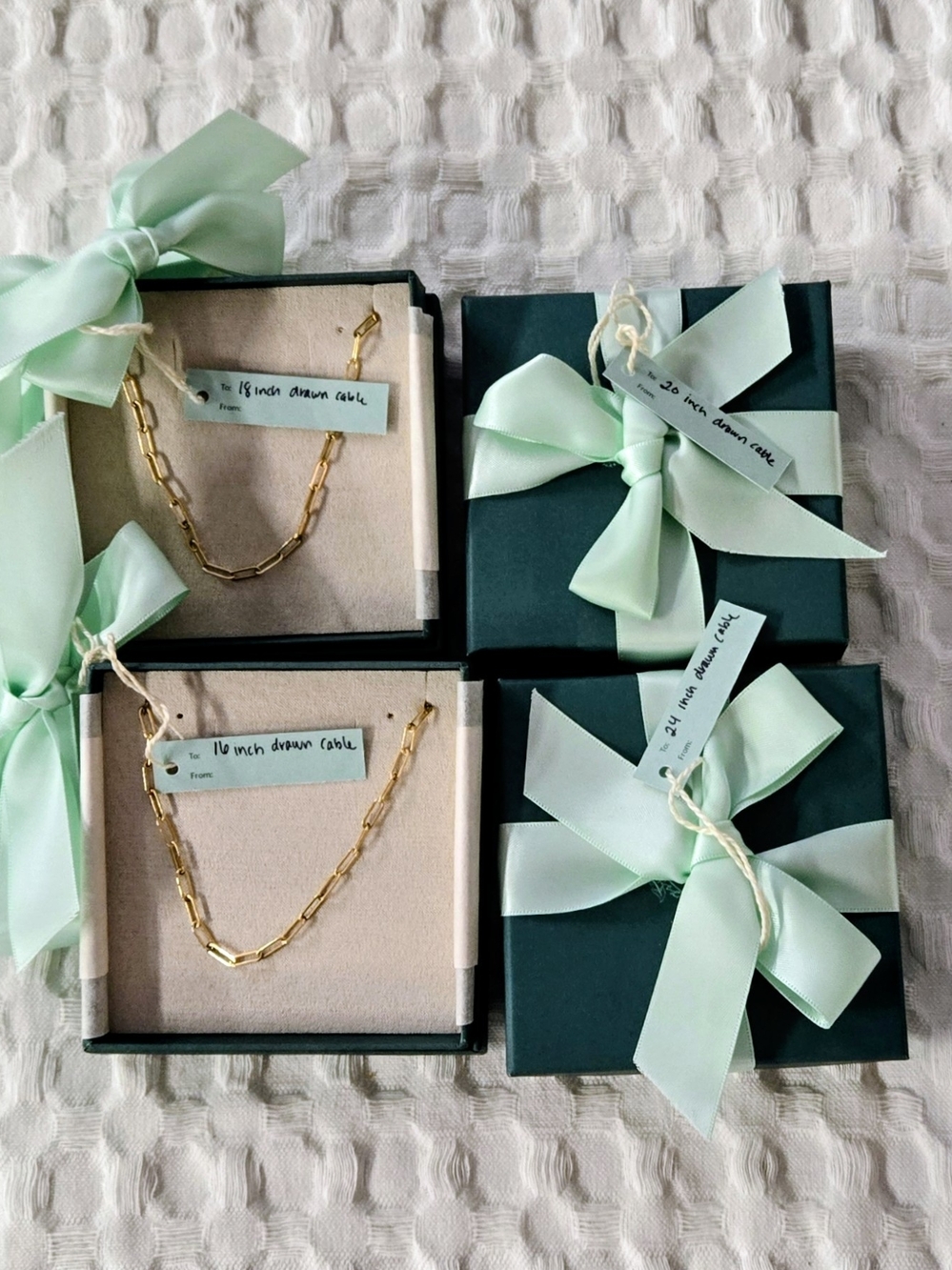 (4) Classic Gold Filled Paperclip Chain Necklace -Layering16"18"20"24"